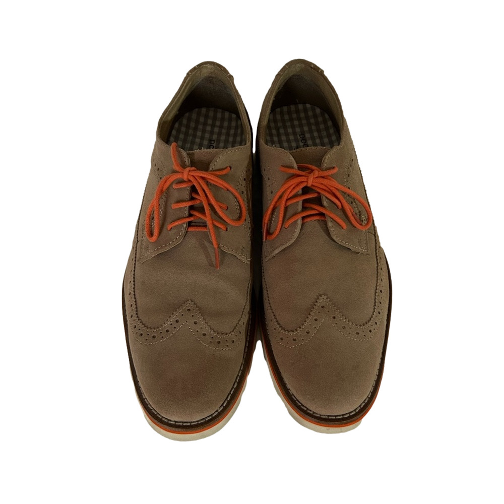 Men's Brown Oxford Shoes with Orange Laces